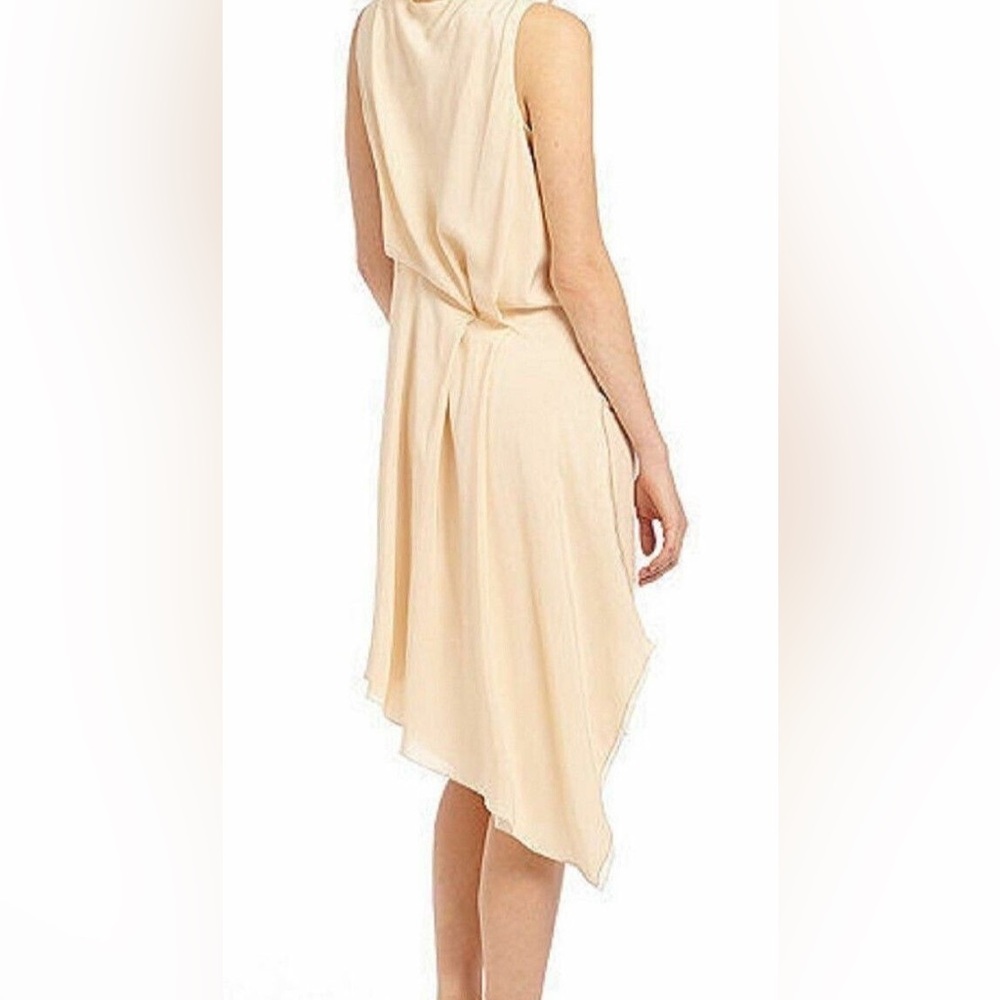 EILEEN FISHER 100% Silk Crepe de Chine Dress | Size M | Pleated Back Detail
